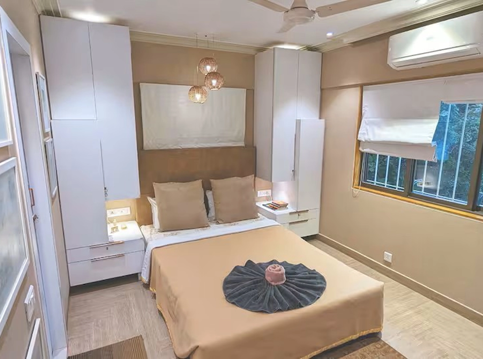 A Designer's Forest View Bed Rm + Bath in Versova!